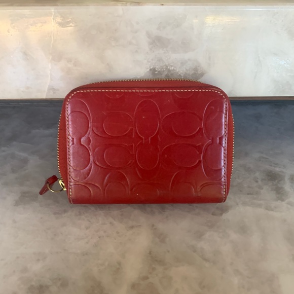 Coach Red Wallet Card Holder - Picture 2 of 4